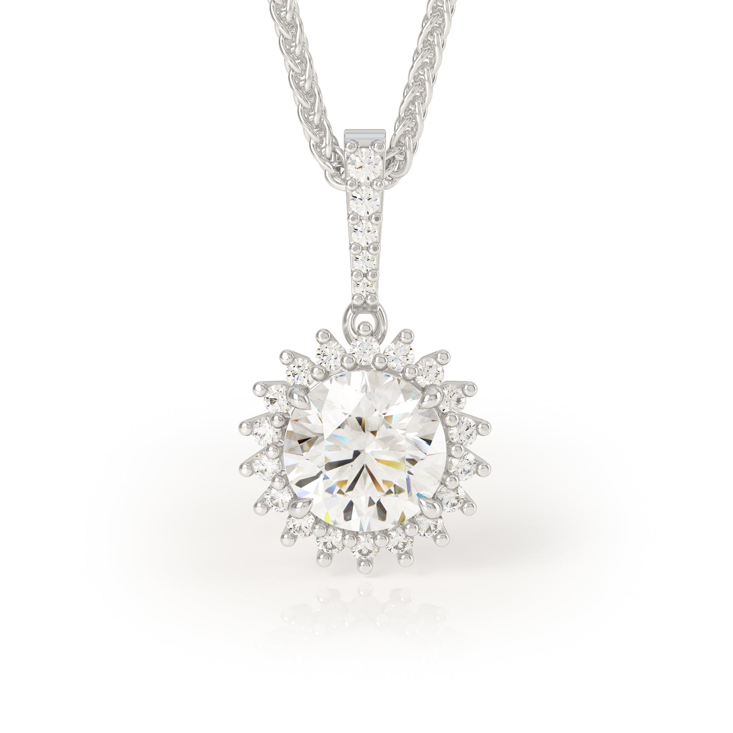 Asteri 2ct Diamond Halo Pendant in Platinum - Avila Vara