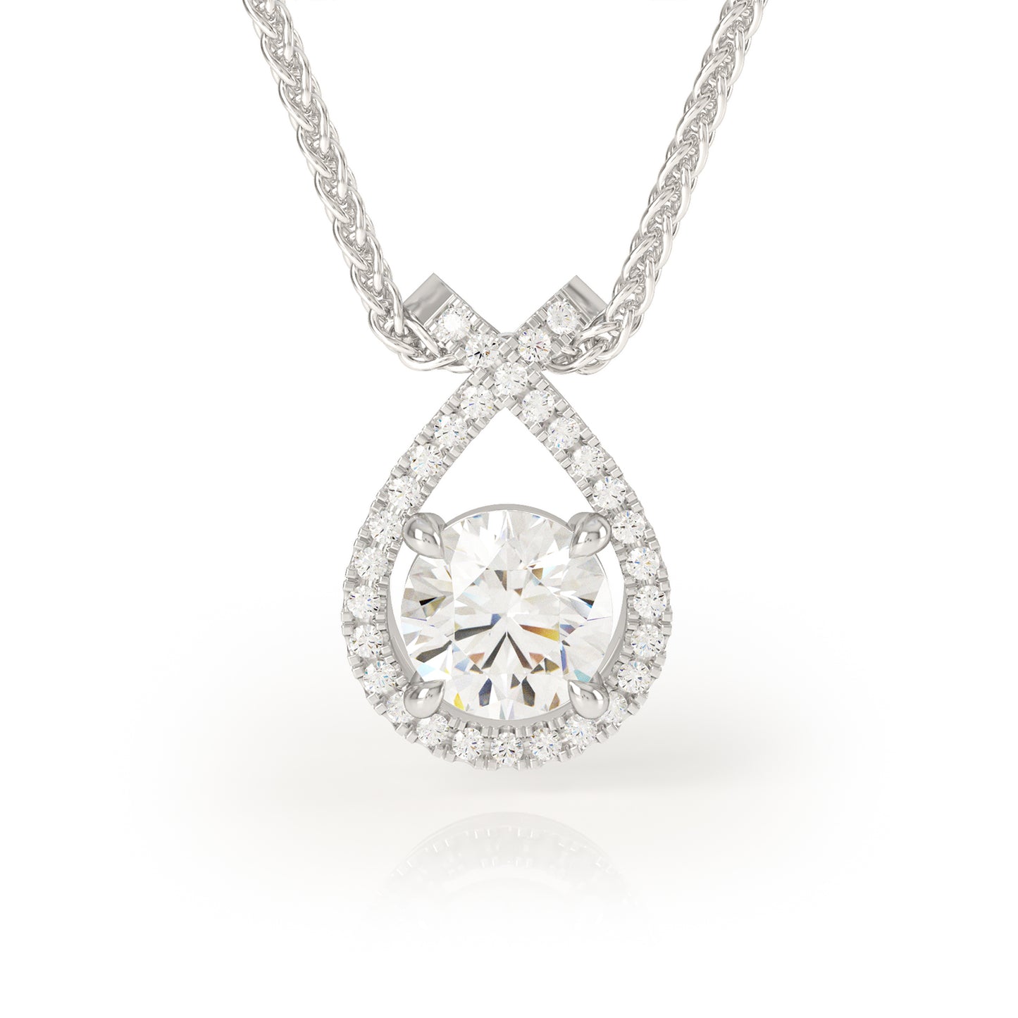 KARISA 'Teardrop' 2ct Diamond Halo Pendant - Avila Vara