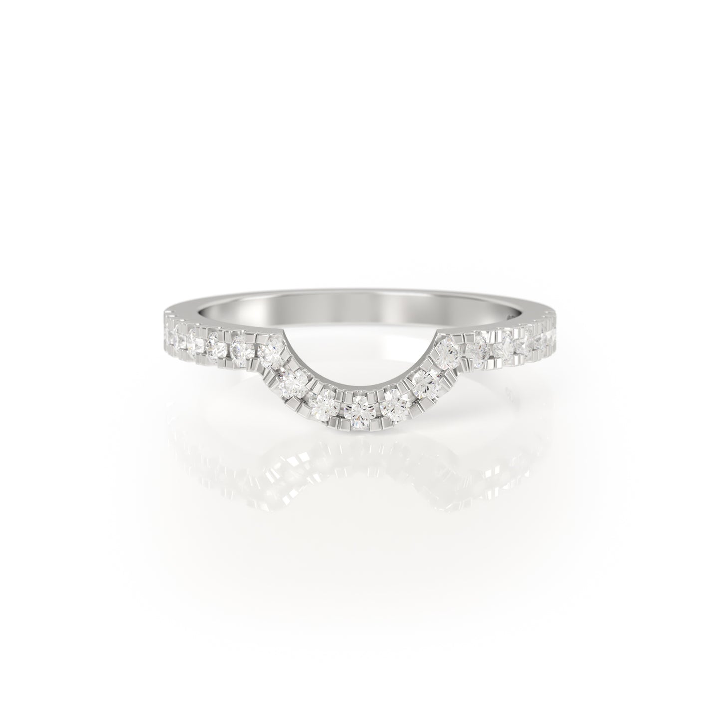 SYNERGI Curved Diamond Eternity Ring in Platinum, Wedding band or stacking ring - Avila Vara