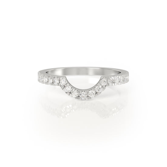 SYNERGI Curved Diamond Eternity Ring in Platinum, Wedding band or stacking ring - Avila Vara