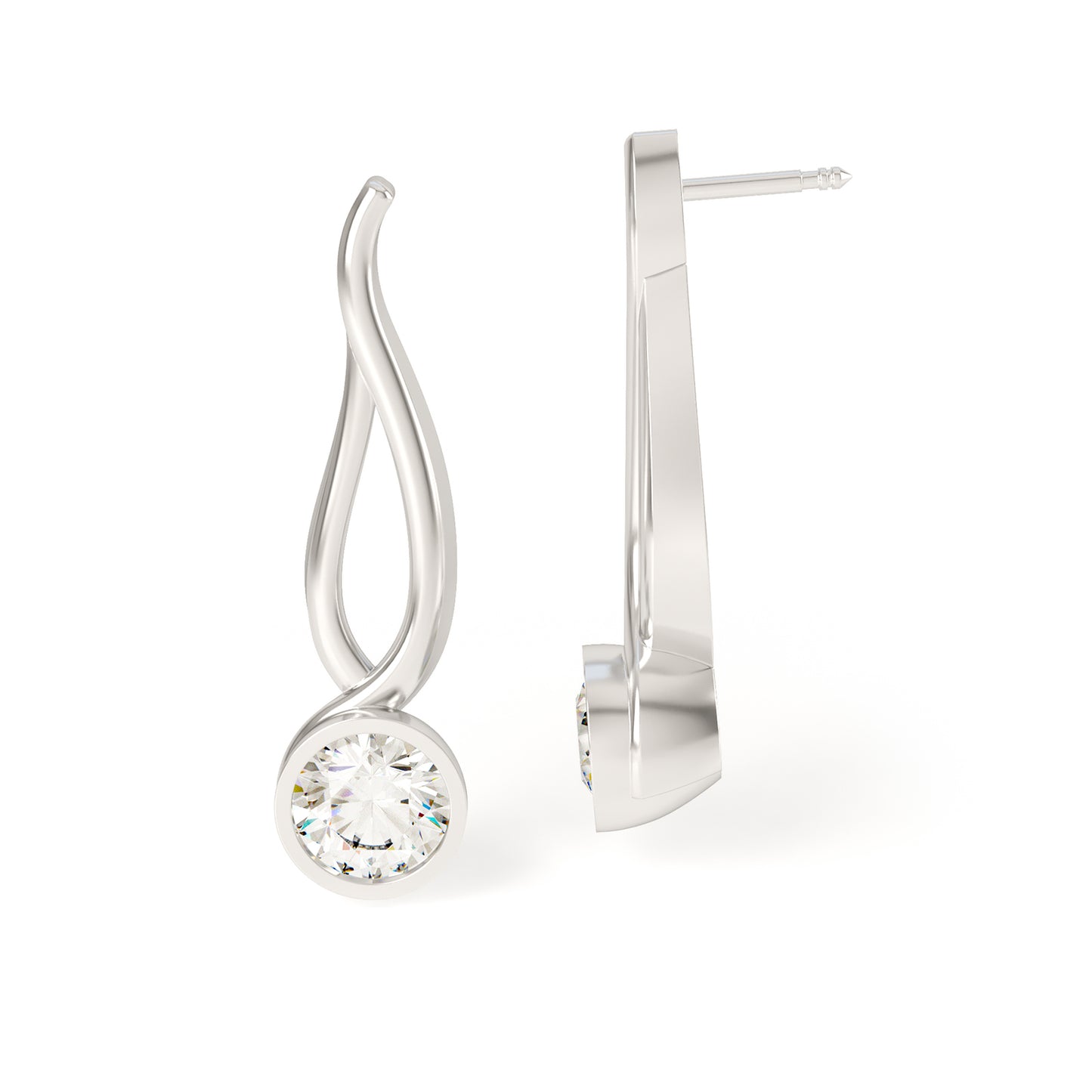 TWYN Diamond Earrings in Platinum